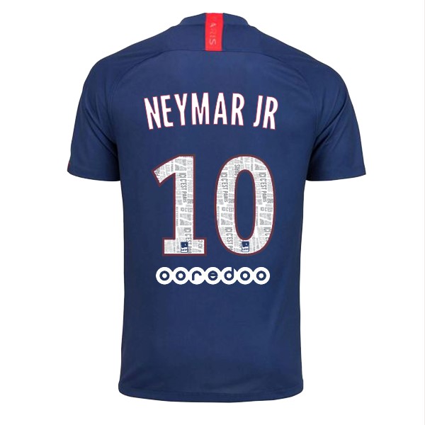 Maillot Football Paris Saint Germain NO.10 Neymar JR Domicile 2019-20 Bleu